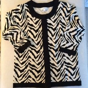 Joseph A. zebra print cardigan